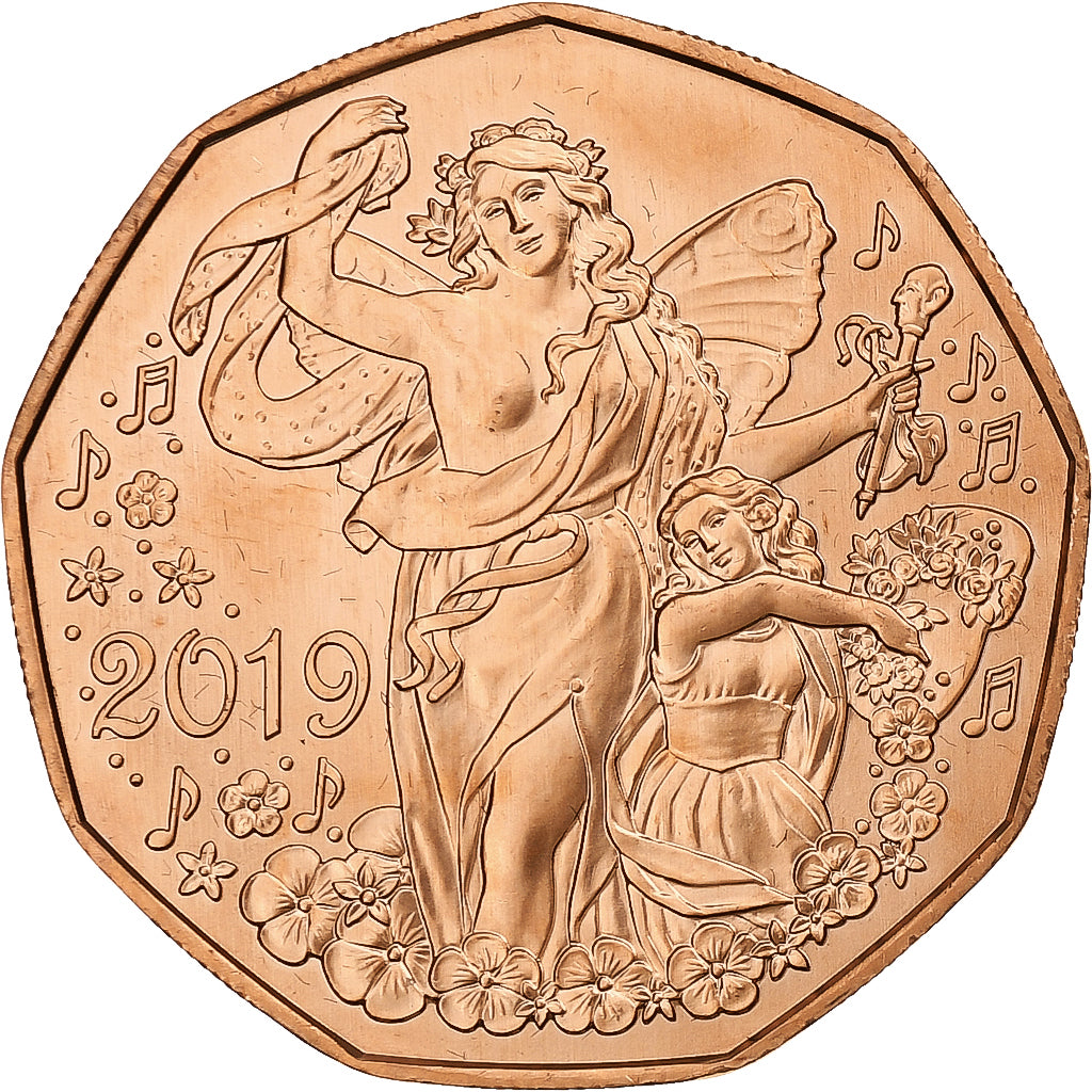 Austria, 5 Euro, New Year, 2019, Vienna, Cobre, FDC