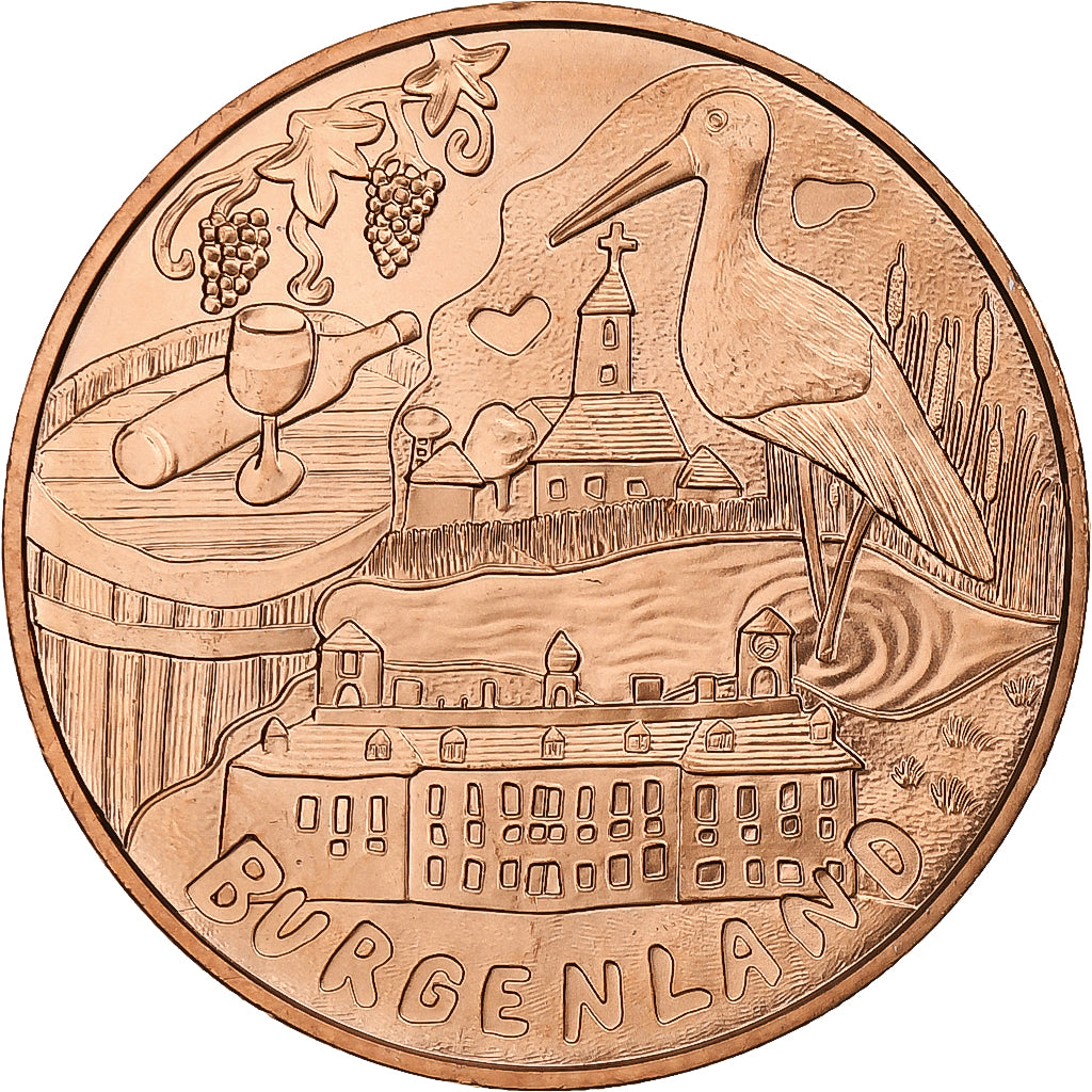 Autriche, 10 Euro, Burgenland, 2015, Vienne, Cuivre, FDC