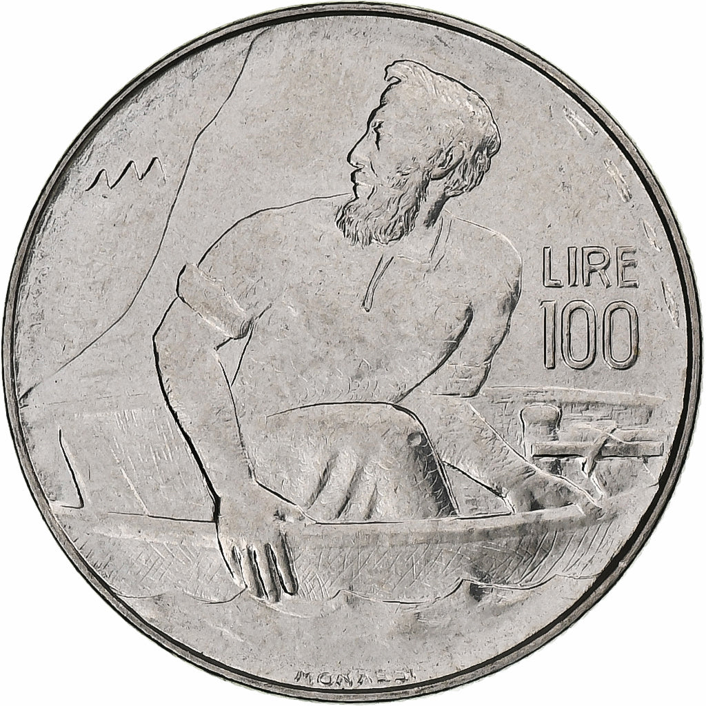 San Marino, 100 Lire, 1972, Rome, BU, Stal nierdzewna, MS(65-70), KM:20