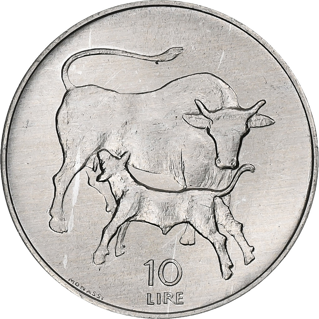 San Marino, 10 Lire, 1972, Rome, BU, Aluminum, MS(65-70), KM:17