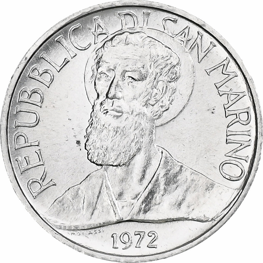 San Marino, Lira, 1972, Rome, BU, Alumínio, MS(65-70), KM:14