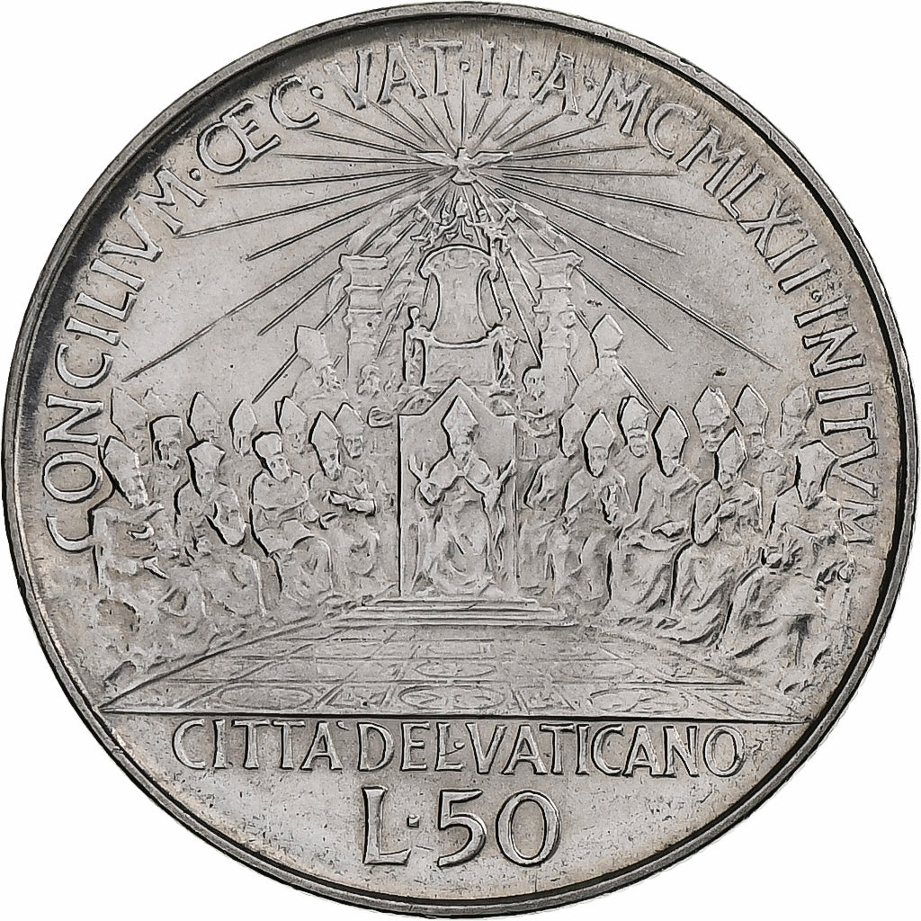 Vaticano, John XXIII, 50 Lire, 1962, Rome, Aço Inoxidável, MS(63), KM:72