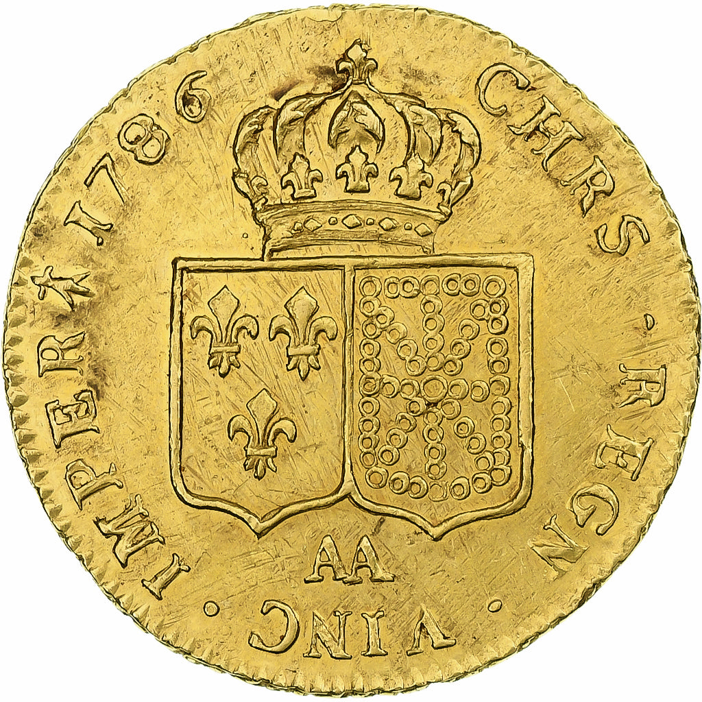 France, Louis XVI, Double Louis d'or à la tête nue, 1786, Metz, 2nd semestre