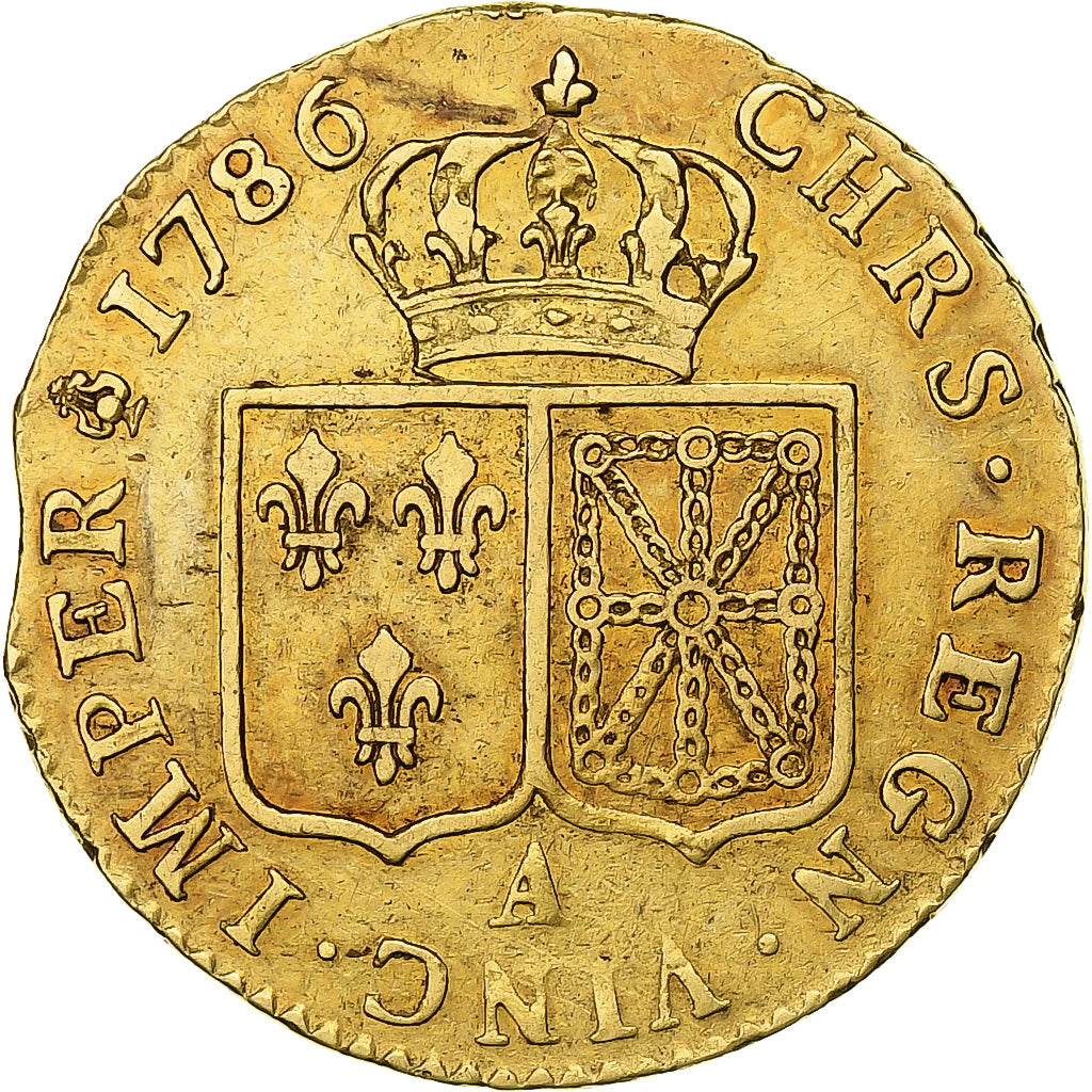 France, Louis XVI, Louis d'or à la tête nue, 1786, Paris, Gold, EF(40-45)