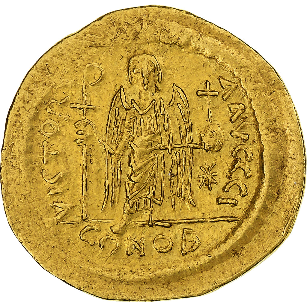 Justinian I, Solidus, 545-565, Constantinople, Dourado, AU(50-53), Sear:140