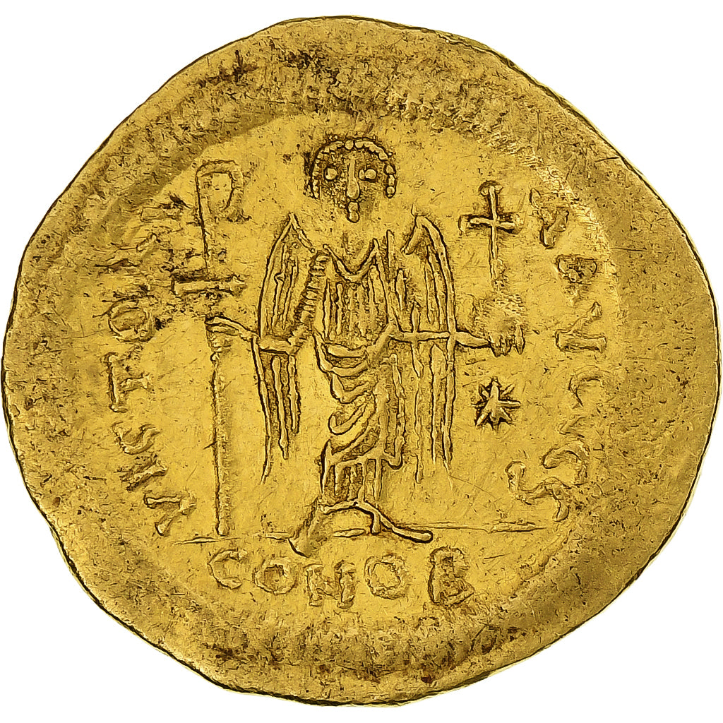 Justinian I, Solidus, 542-565, Constantinople, Dourado, AU(50-53), Sear:140