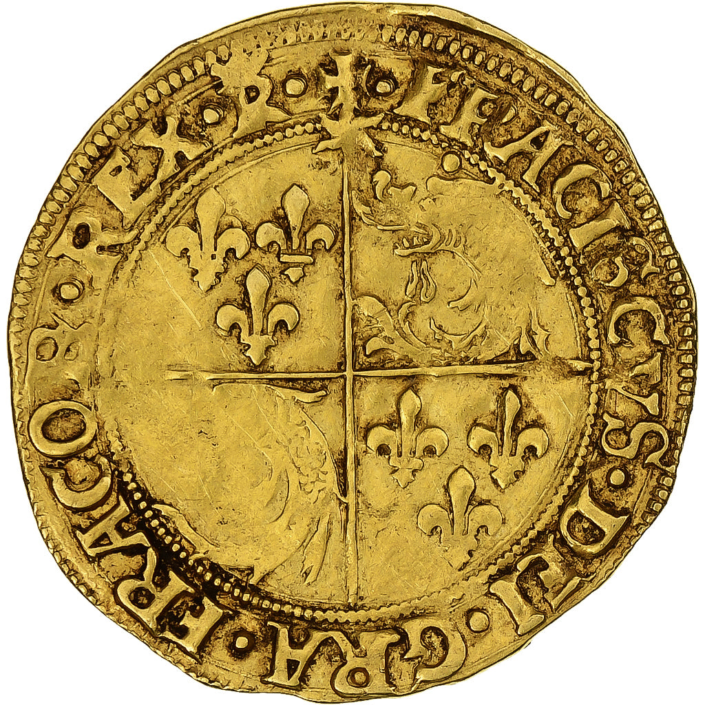 Frankrijk, François Ier, Ecu d'or au soleil du Dauphiné, Romans, Goud, ZF