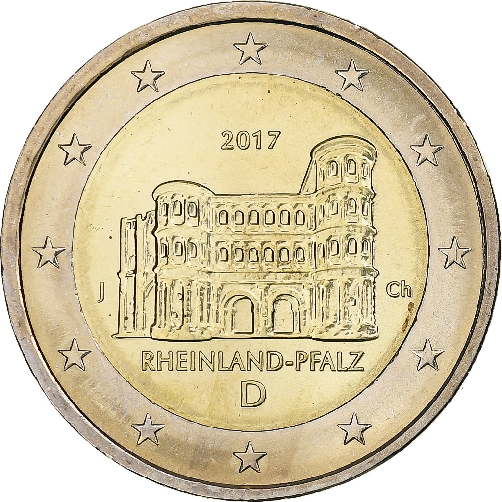 Duitsland, 2 Euro, Rheinland-Pfalz, 2017, Hambourg, Bi-Metallic, PR+