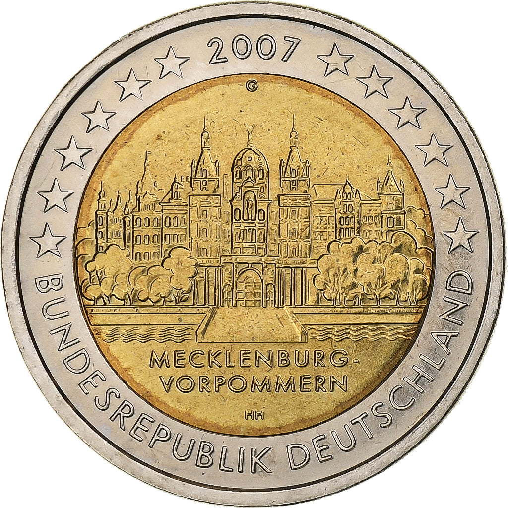 Allemagne, 2 Euro, Mecklenburg-Vorpommern, 2007, Karlsruhe, Bimétallique, SUP+