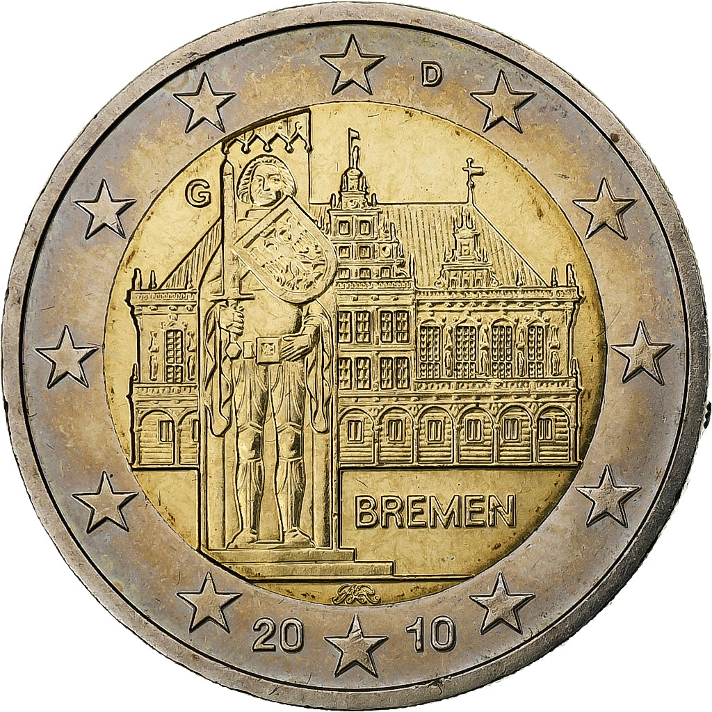 Duitsland, 2 Euro, Bremen, 2010, Karlsruhe, Bi-Metallic, PR+