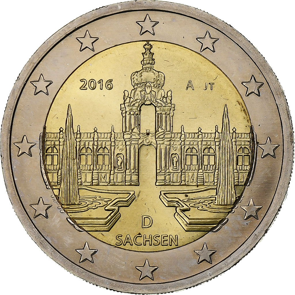Duitsland, 2 Euro, Sachsen, 2016, Berlin, Bi-Metallic, PR+