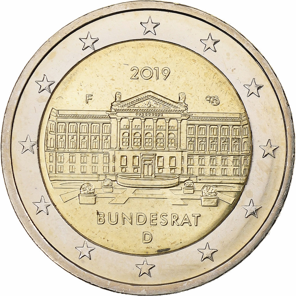 Duitsland, 2 Euro, Budensrat, 2019, Stuttgart, Bi-Metallic, PR+