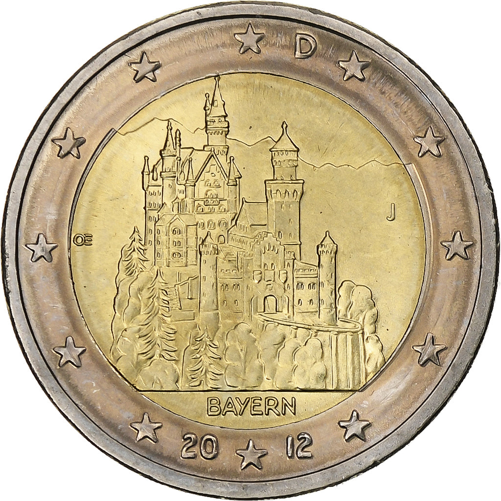 Allemagne, 2 Euro, Bayern, 2012, Hambourg, Bimétallique, SUP