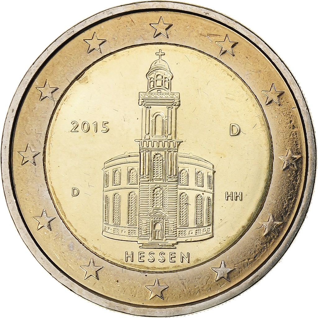 Germany, 2 Euro, Hessen, 2015, Munich, Bi-Metallic, MS(60-62)