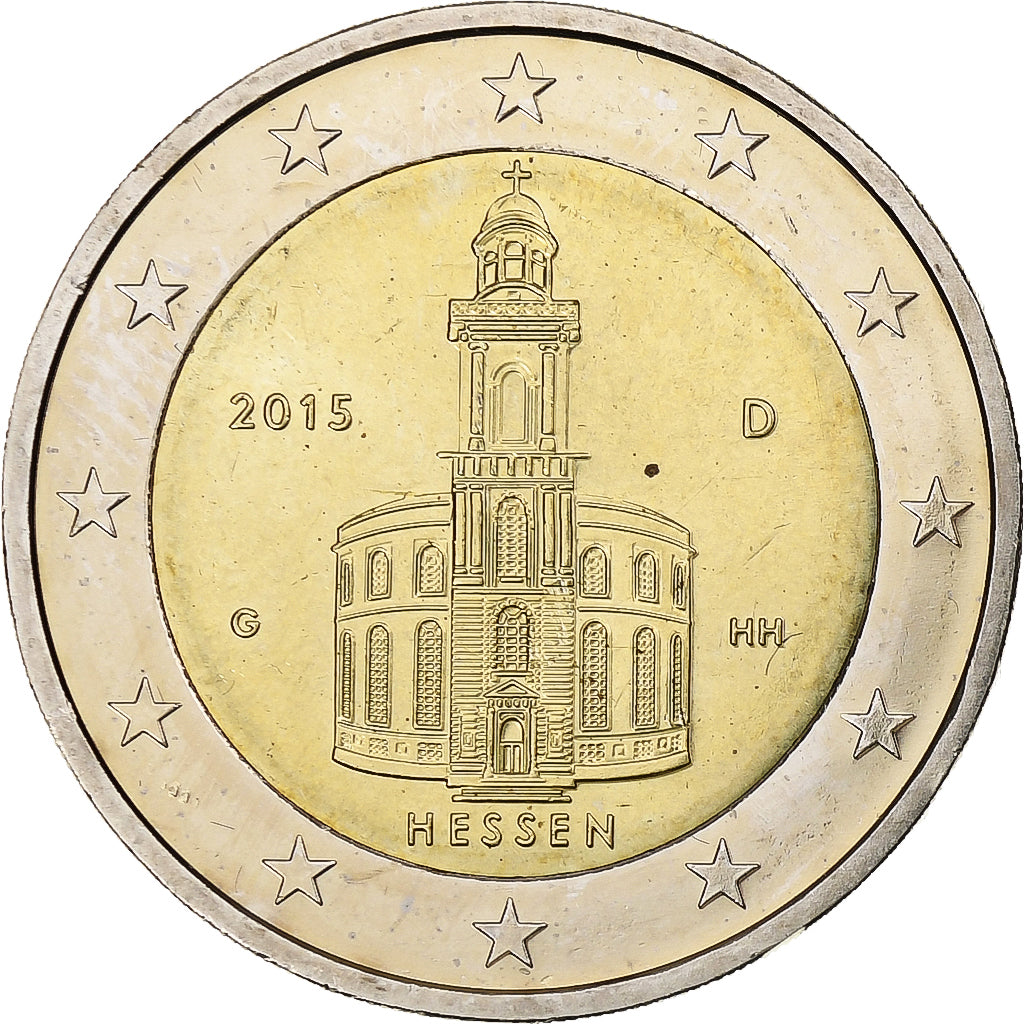 Allemagne, 2 Euro, Hessen, 2015, Karlsruhe, Bimétallique, SUP+
