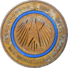 Alemania, 5 Euro, Planet Earth, 2016, Karlsruhe, Trimetálico, SC, KM:348