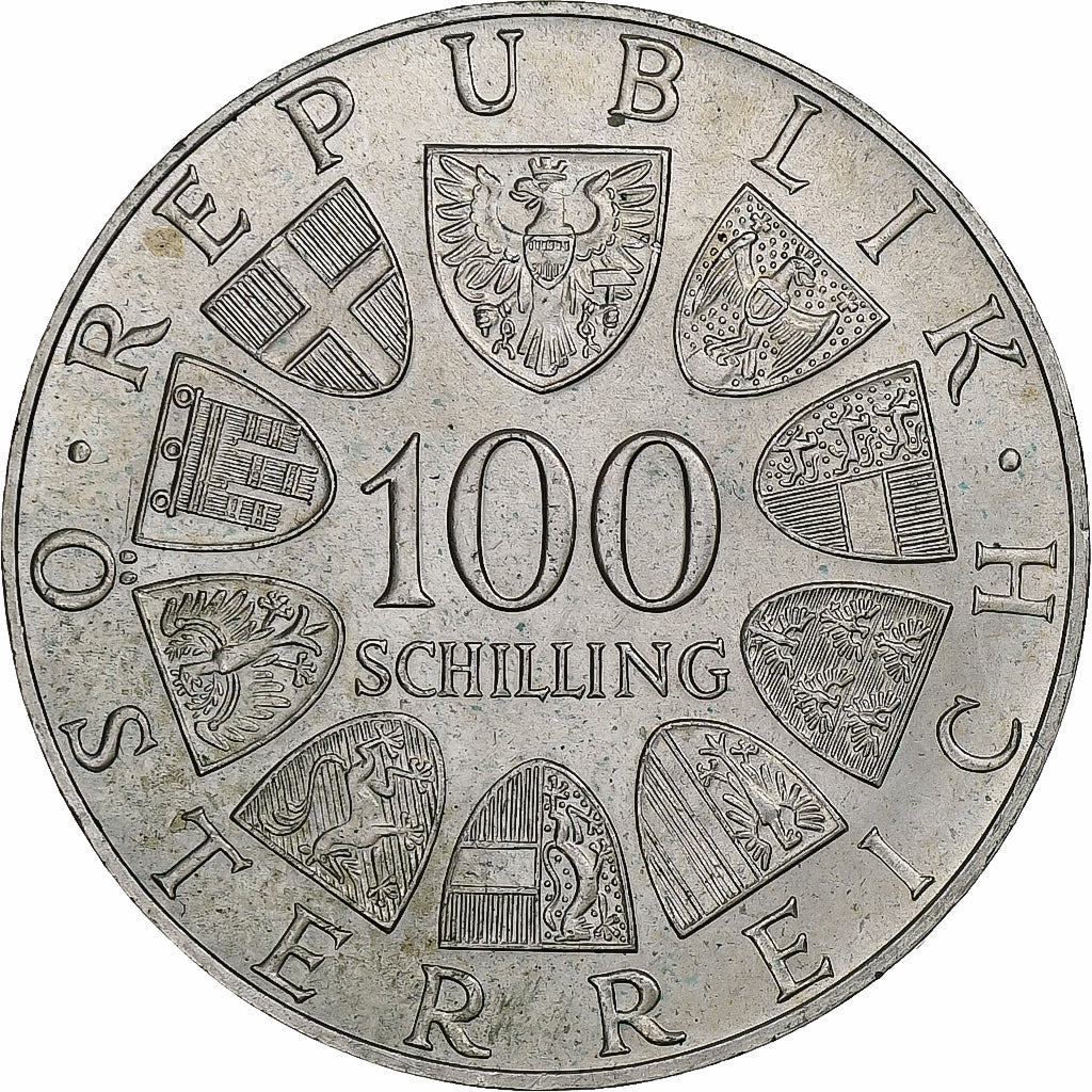Austria, 100 Schilling, Internationales Zentrum, 1979, Vienna, Srebro, AU(55-58)