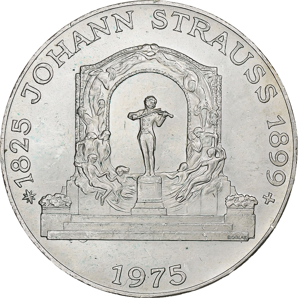Austria, 100 Schilling, Johann Strauss, 1975, Vienna, Argento, SPL-