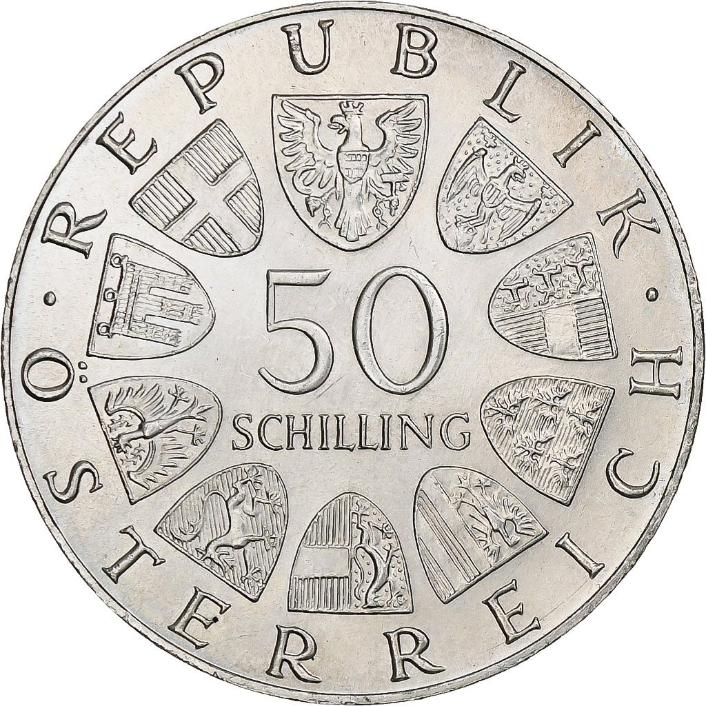 Austria, 50 Schilling, Salzburg University, 1972, Vienna, Argento, SPL-