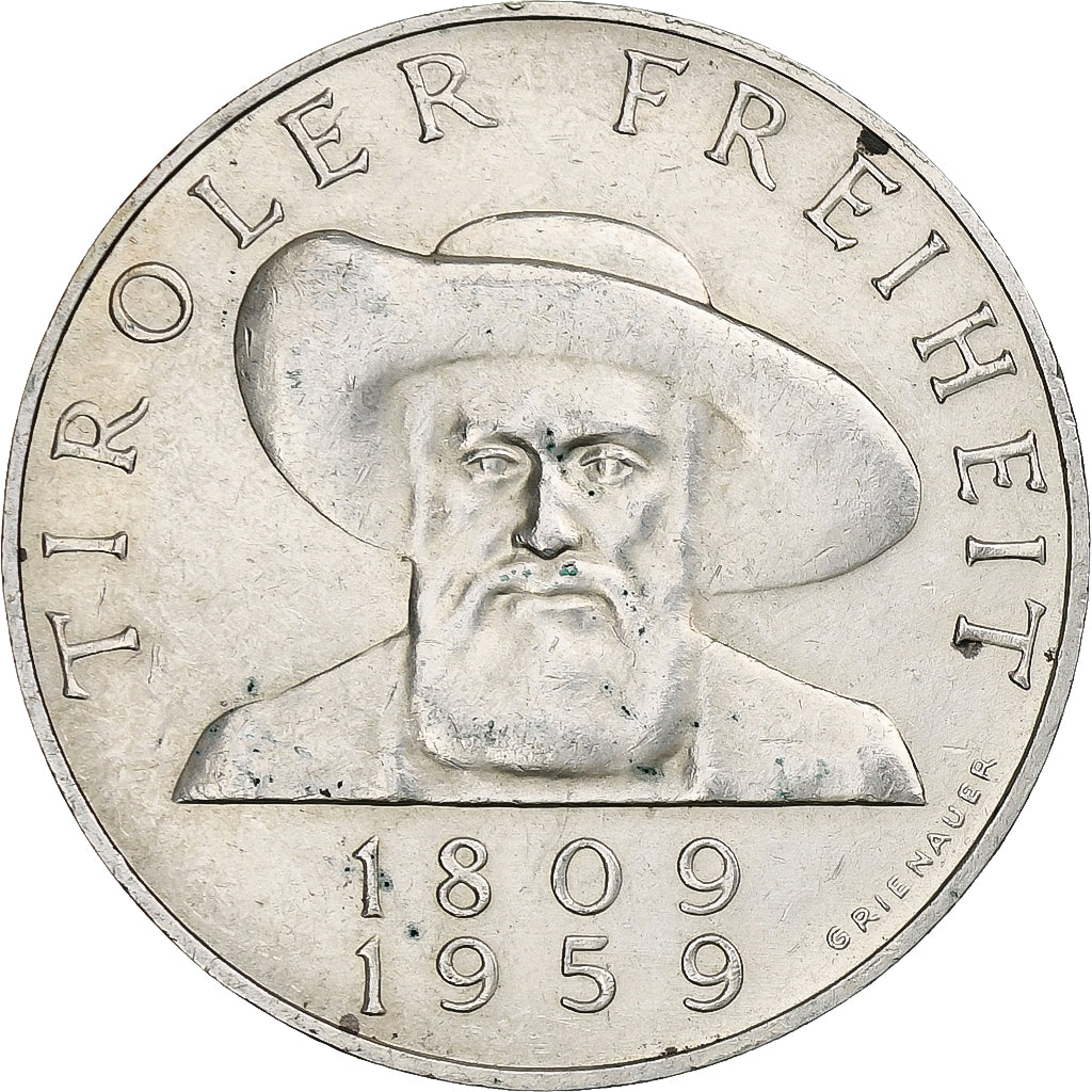 Austria, 50 Schilling, Tiroler Freiheit, 1959, Vienna, Argento, BB+