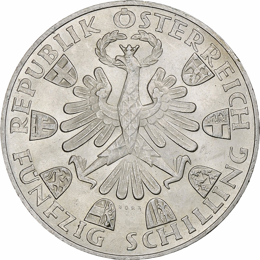 Austria, 50 Schilling, Tiroler Freiheit, 1959, Vienna, Argento, BB+