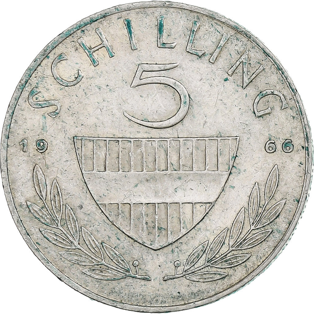 Áustria, 5 Schilling, 1966, Vienna, Prata, EF(40-45)