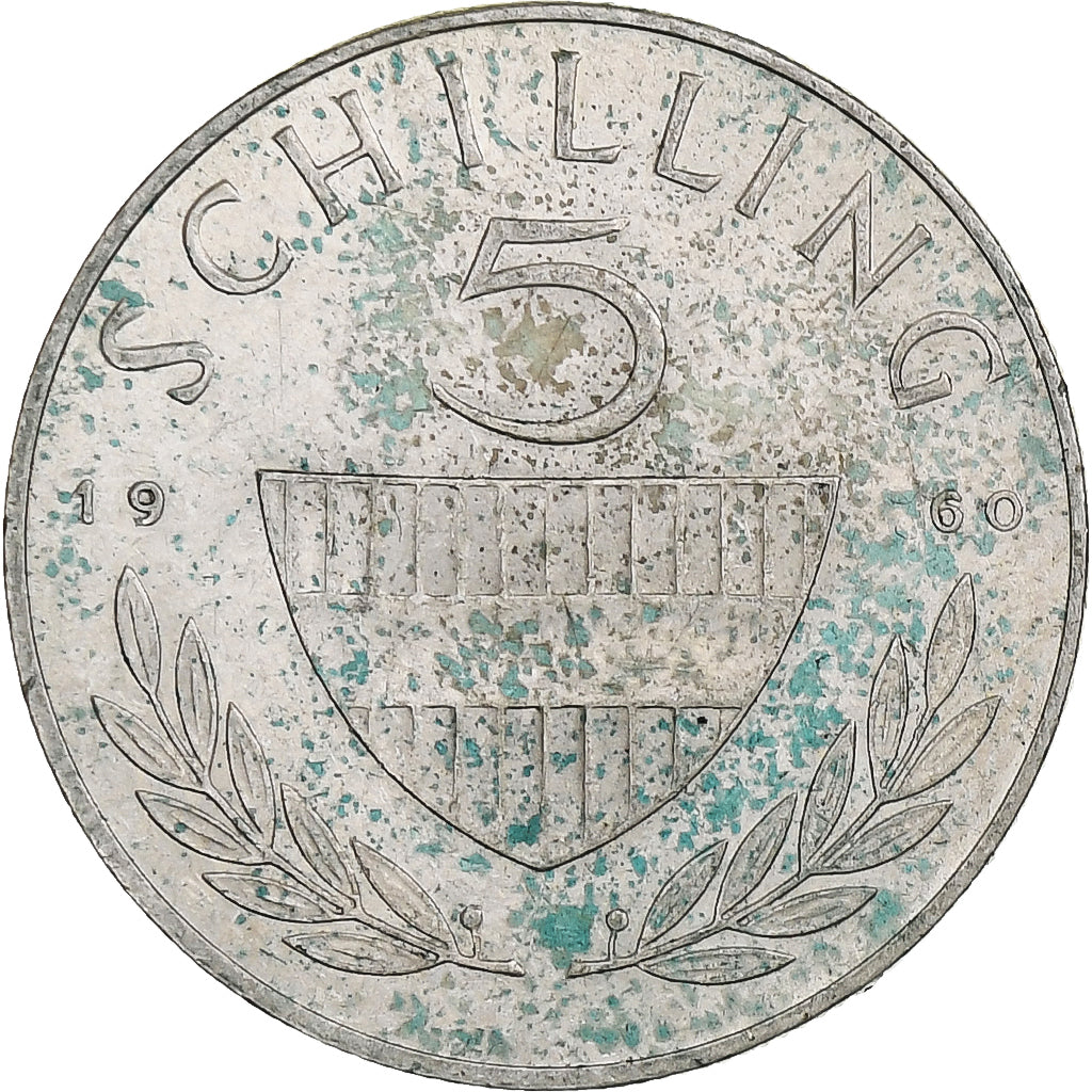 Áustria, 5 Schilling, 1960, Vienna, Prata, EF(40-45)