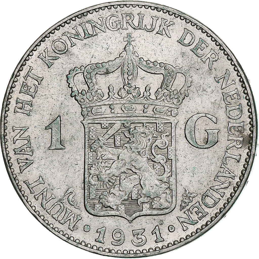 Pays-Bas, Wilhelmina I, Gulden, 1931, Utrecht, Argent, TTB