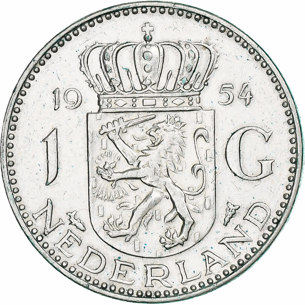 Paesi Bassi, Juliana, Gulden, 1954, Utrecht, Argento, BB+, KM:184