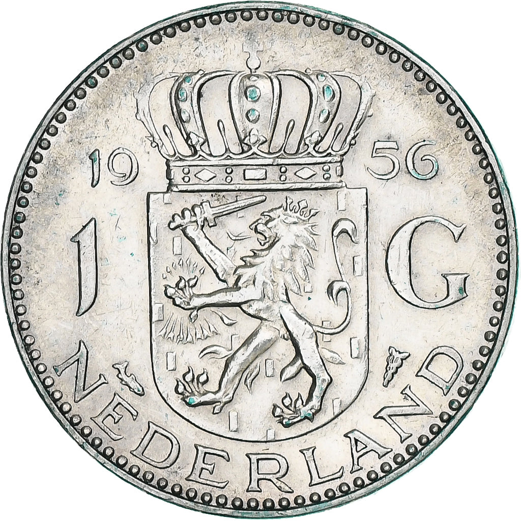 Paesi Bassi, Juliana, Gulden, 1956, Utrecht, Argento, SPL-, KM:184