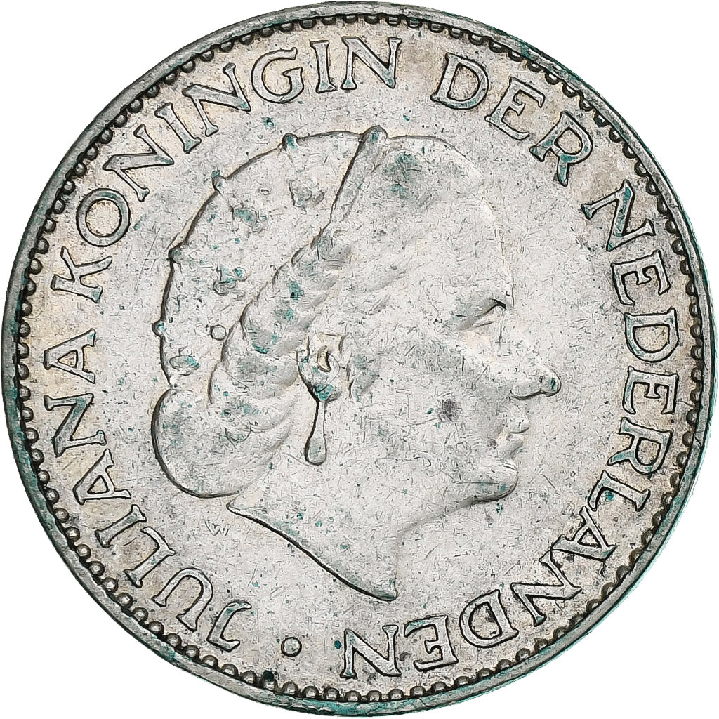 Netherlands, Juliana, Gulden, 1958, Utrecht, Silver, EF(40-45), KM:184