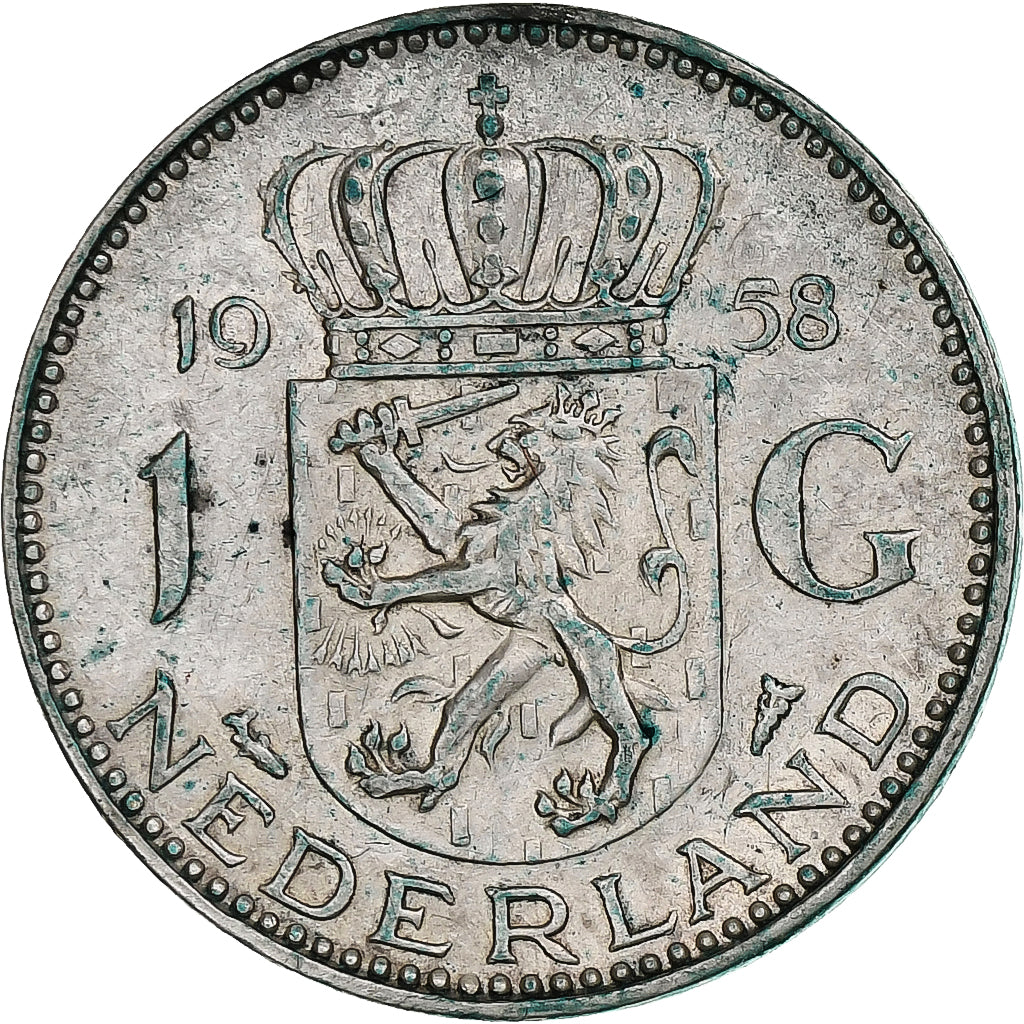 Netherlands, Juliana, Gulden, 1958, Utrecht, Silver, EF(40-45), KM:184