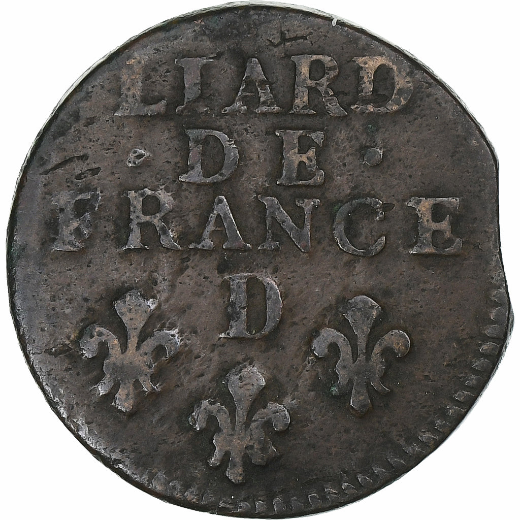 França, Louis XIV, Liard, 1699, Lyon, Cobre, VF(20-25), Gadoury:81