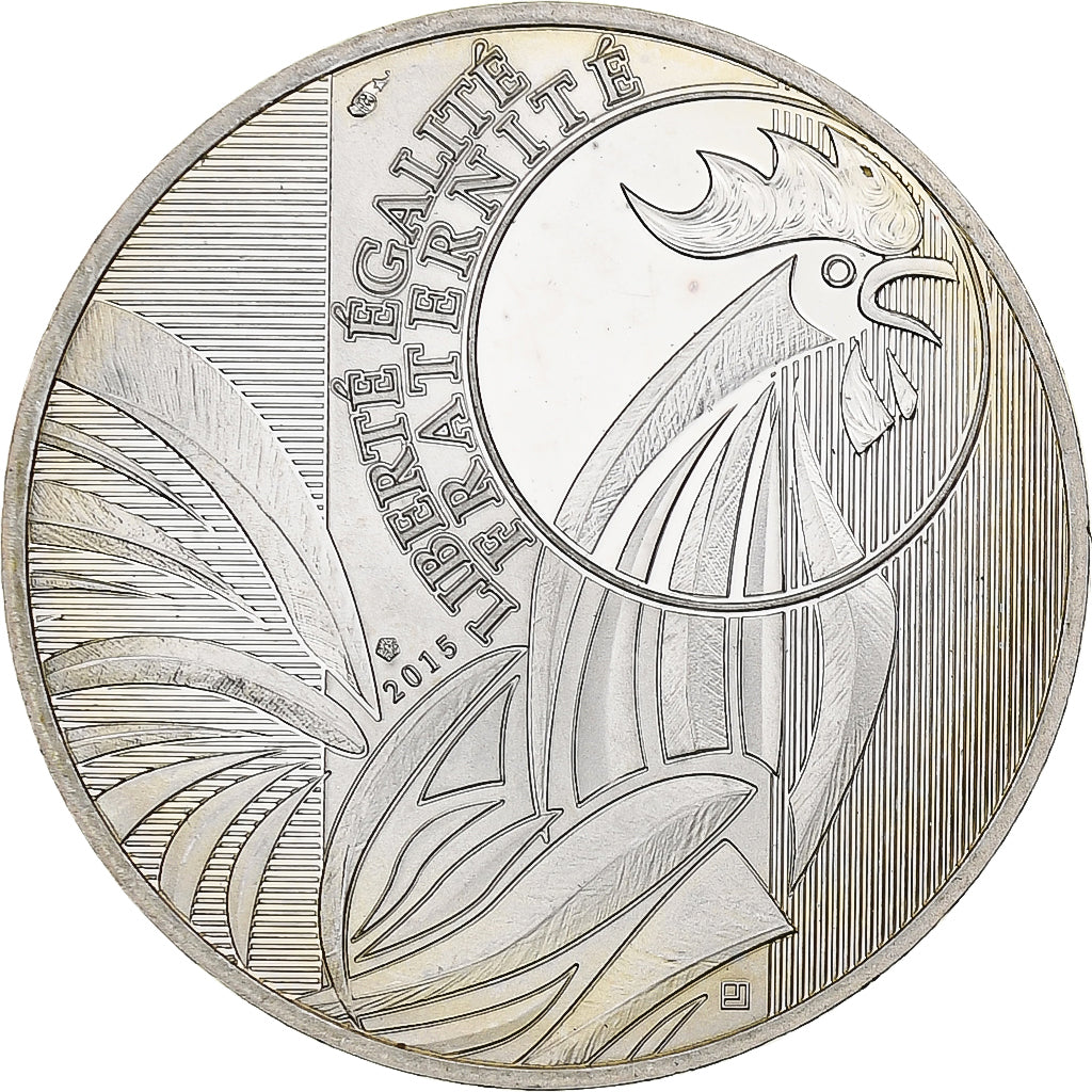 France, 10 Euro, Coq, 2015, MDP, Silver, MS(63)