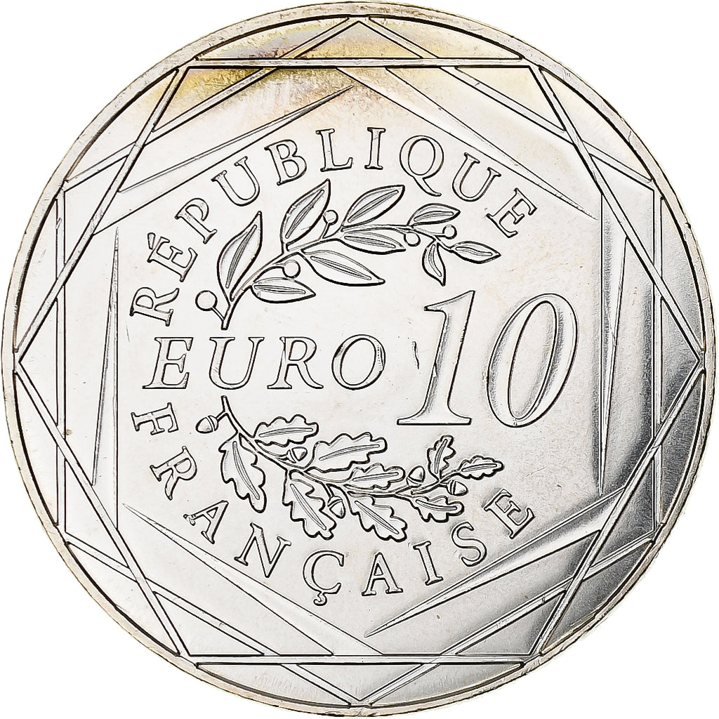 Francja, 10 Euro, Auguste Rodin, 2017, MDP, Srebro, MS(63)