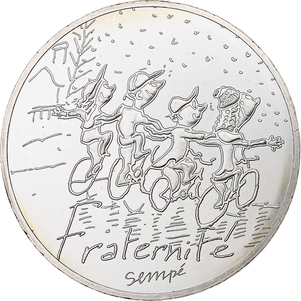 Frankrijk, 10 Euro, Sempé - Hiver - Fraternité, 2014, MDP, Zilver, FDC