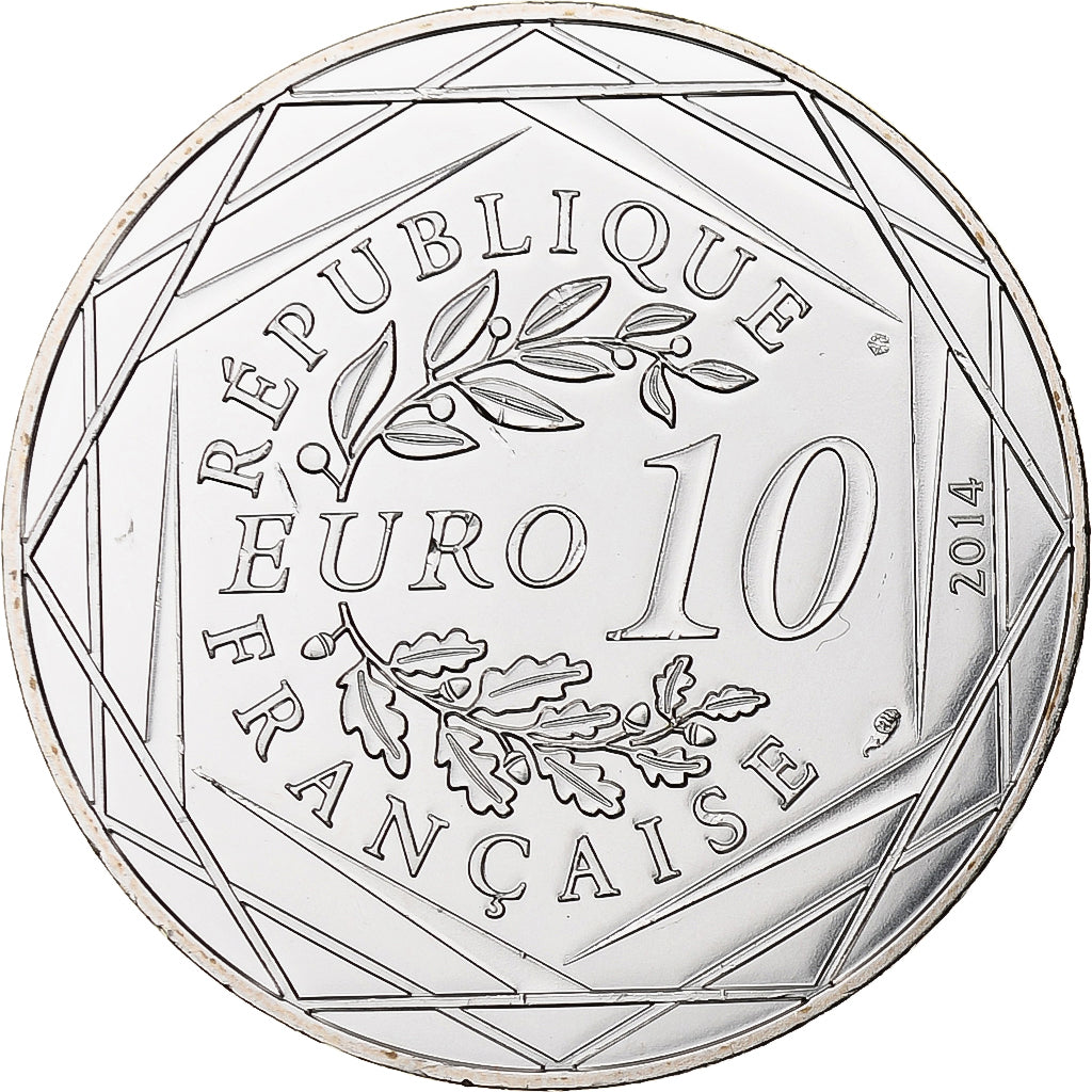 Frankrijk, 10 Euro, Sempé - Hiver - Fraternité, 2014, MDP, Zilver, FDC