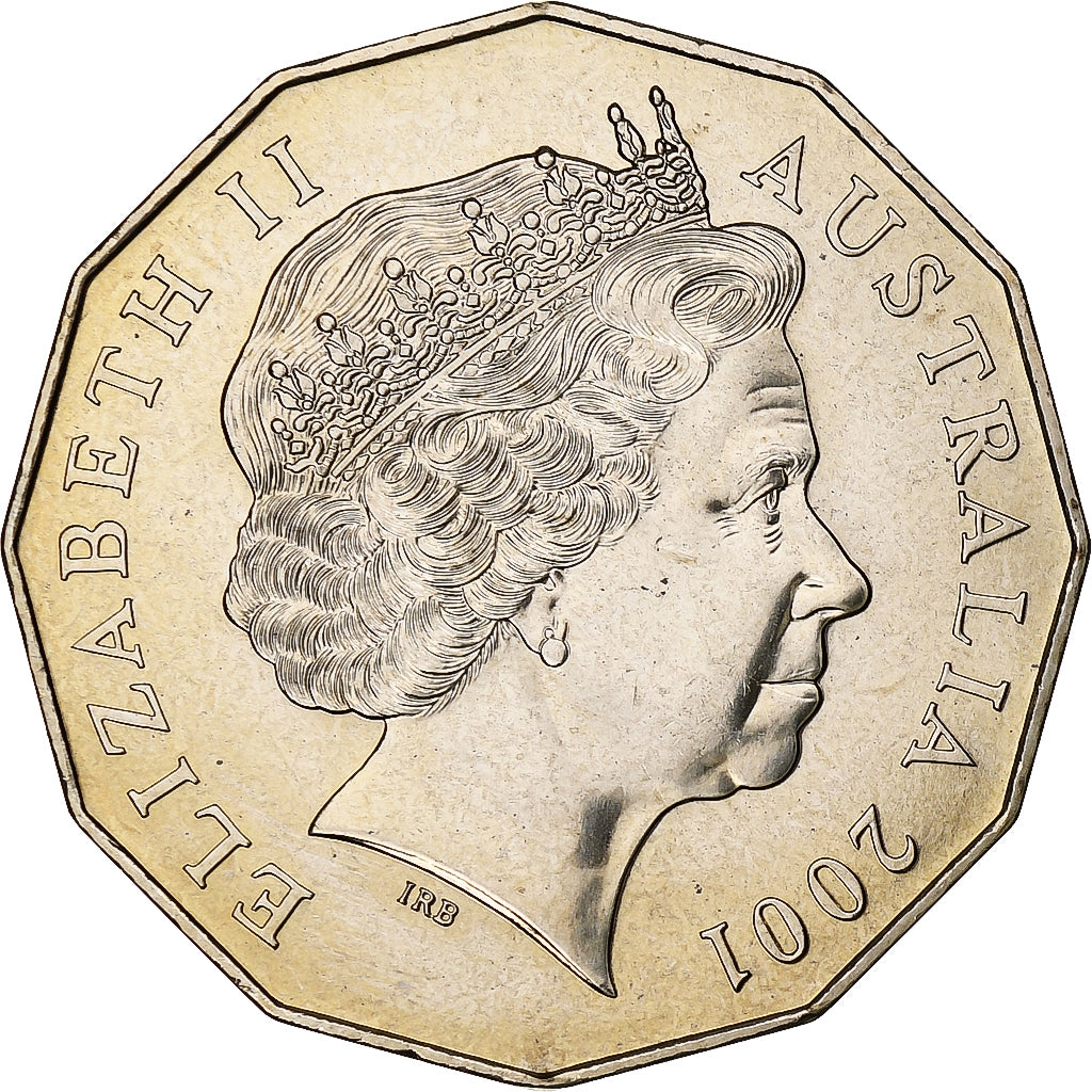 Australia, Elizabeth II, 50 Cents, 2001, Canberra, BU, Copper-nickel, MS(65-70)