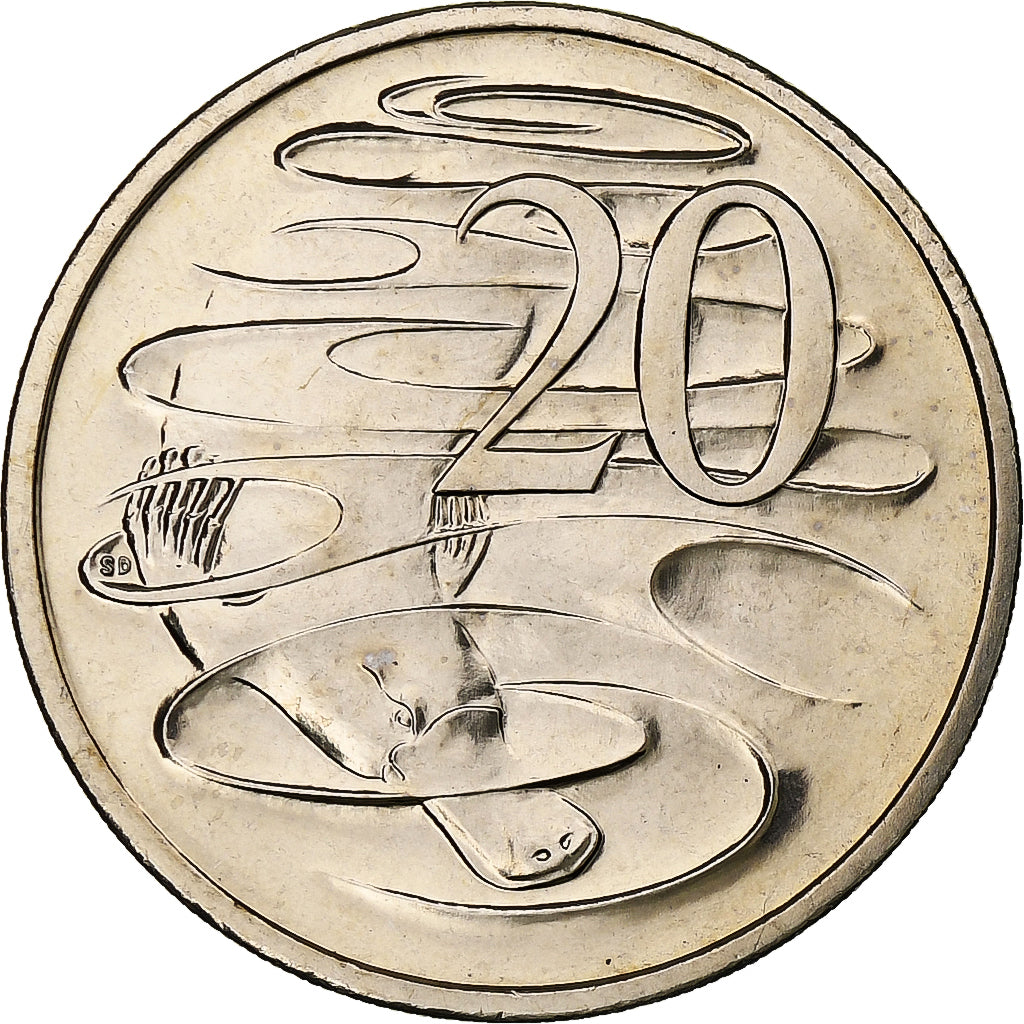 Australia, Elizabeth II, 20 Cents, 2001, Canberra, BU, Copper-nickel, MS(65-70)