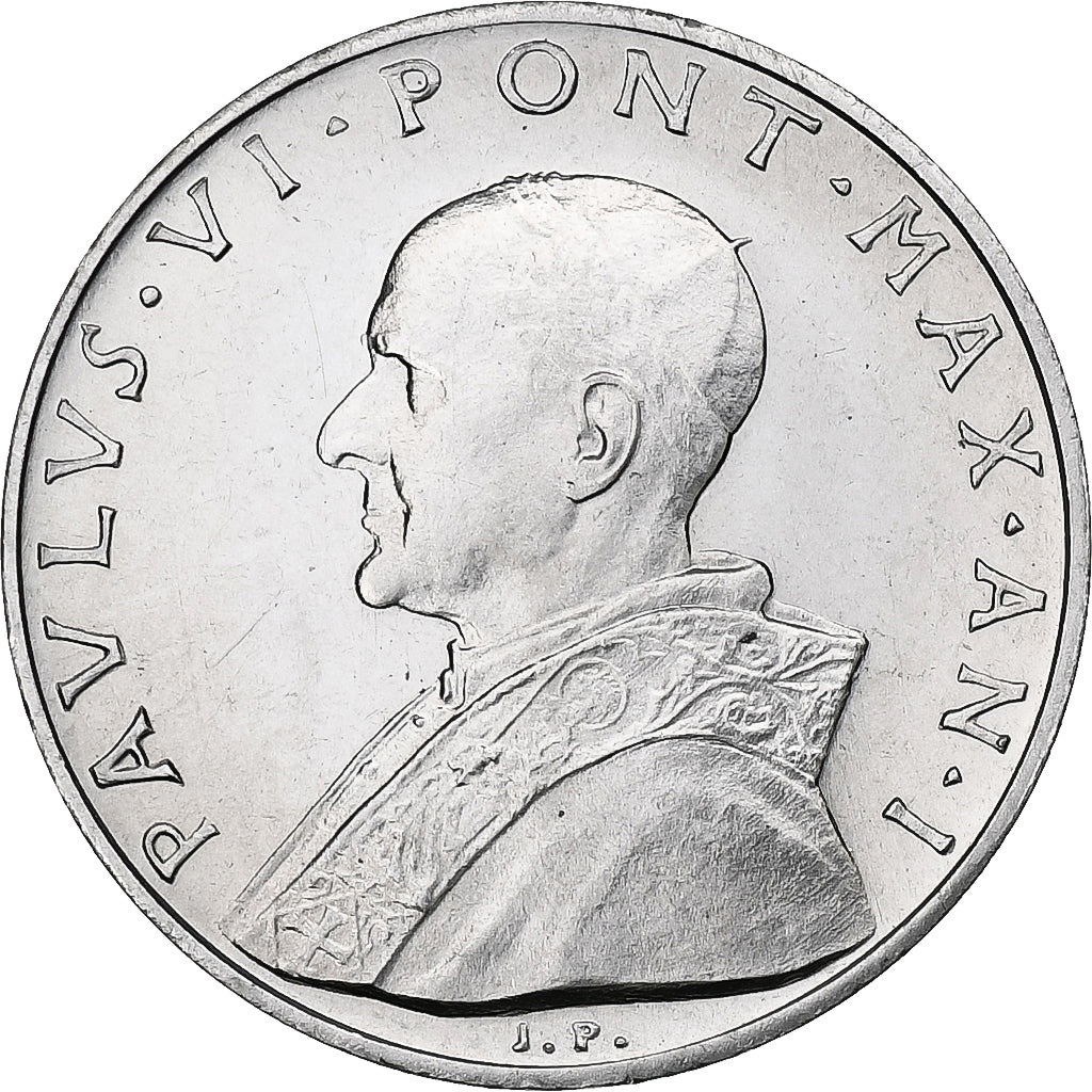 Vaticano, Paul VI, 10 Lire, 1963, Rome, BU, Alumínio, MS(65-70), KM:79