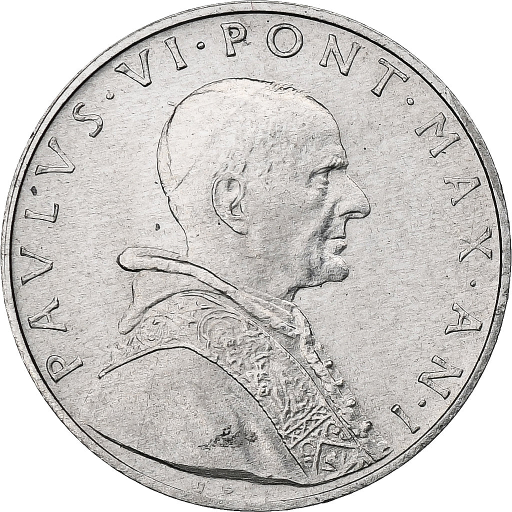 Vaticano, Paul VI, 5 Lire, 1963, Rome, BU, Alumínio, MS(65-70), KM:78