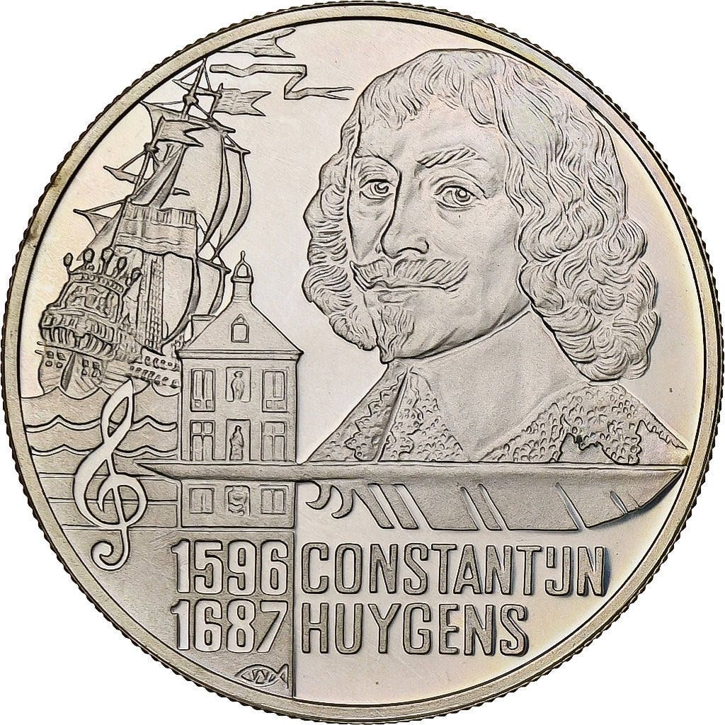 Nederland, 20 Euro, Constantijn Huygens, 1996, Zilver, Proof, FDC