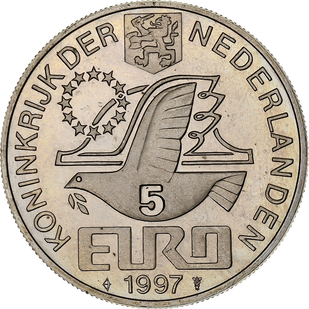 Nederland, 5 Euro, Constantijn Huygens, 1997, Zilver, Proof, FDC
