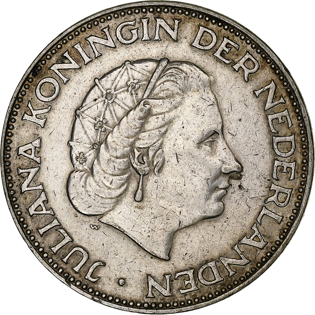 Pays-Bas, Juliana, 2-1/2 Gulden, 1961, Utrecht, Argent, TTB+, KM:185