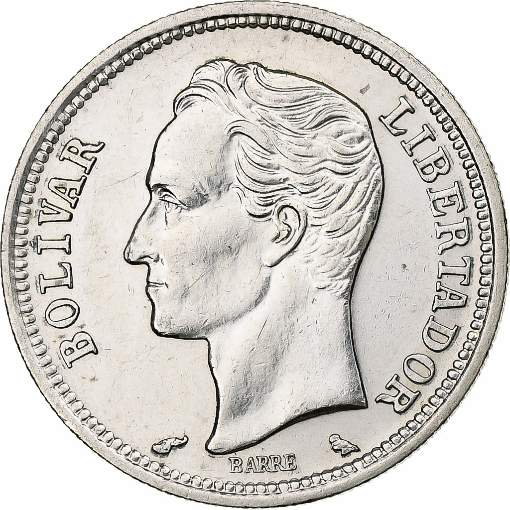 Venezuela, Bolivar, 1965, Paris, Silver, AU(55-58), KM:37a