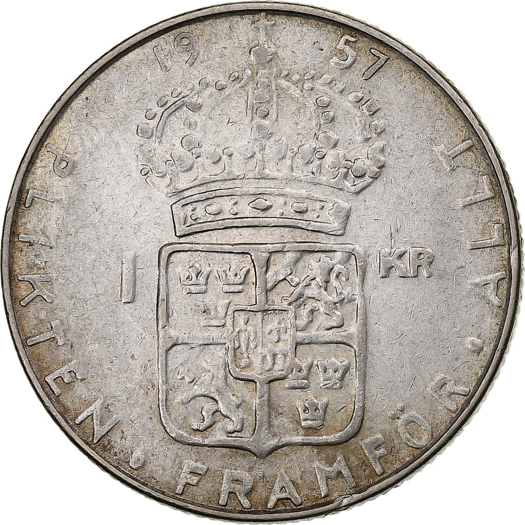 Suède, Gustaf VI Adolf, Krona, 1957, Stockholm, Cupro-nickel, TTB+, KM:826a