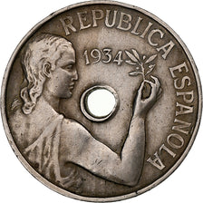 España, 25 Centimos, 1934, Madrid, Cobre - níquel, BC+, KM:751