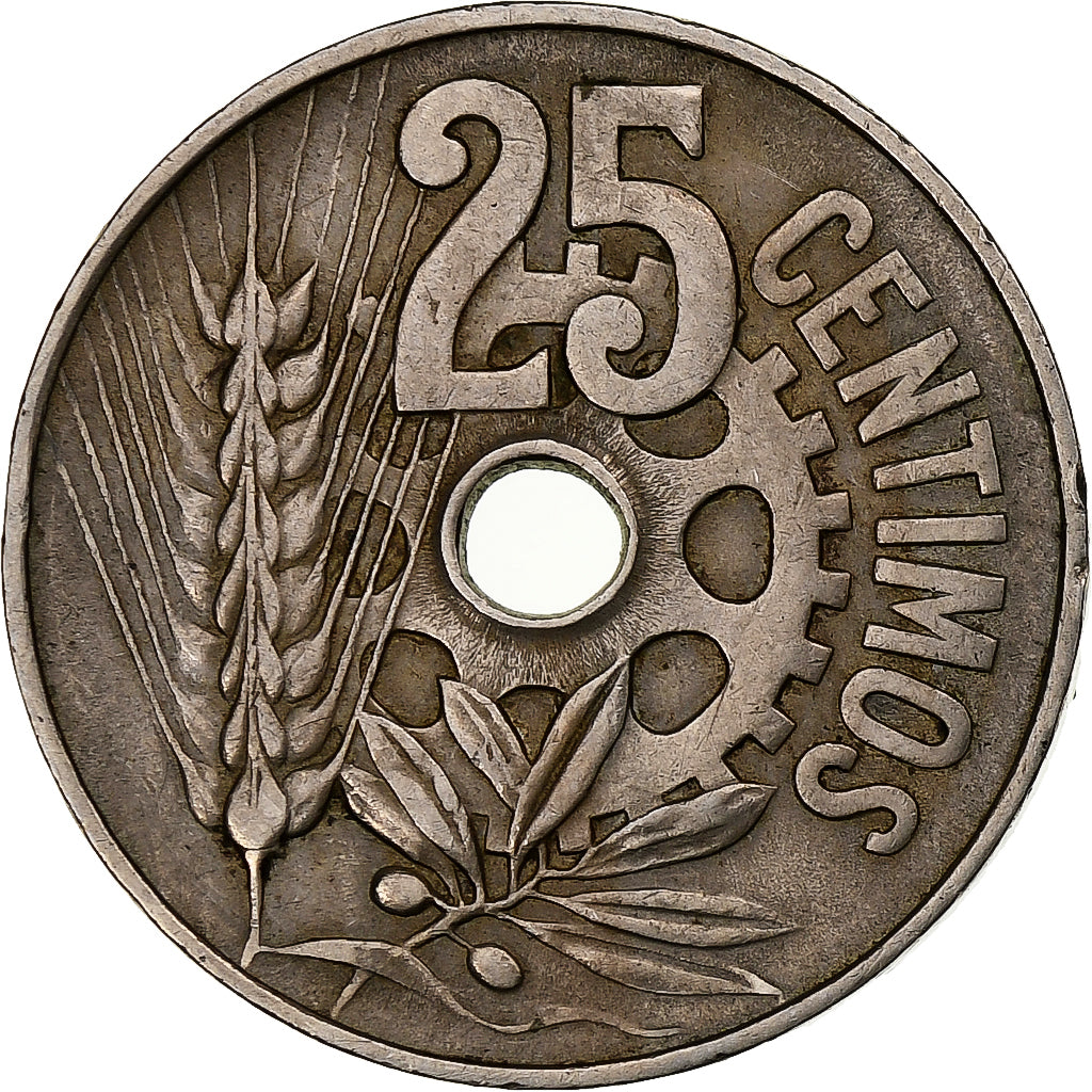 España, 25 Centimos, 1934, Madrid, Cobre - níquel, BC+, KM:751