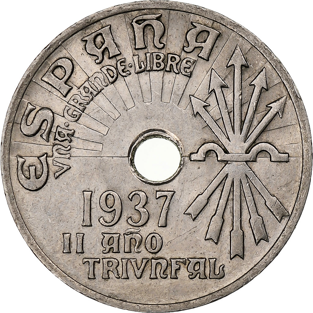 Spagna, 25 Centimos, 1937, Vienna, Rame-nichel, BB+, KM:753