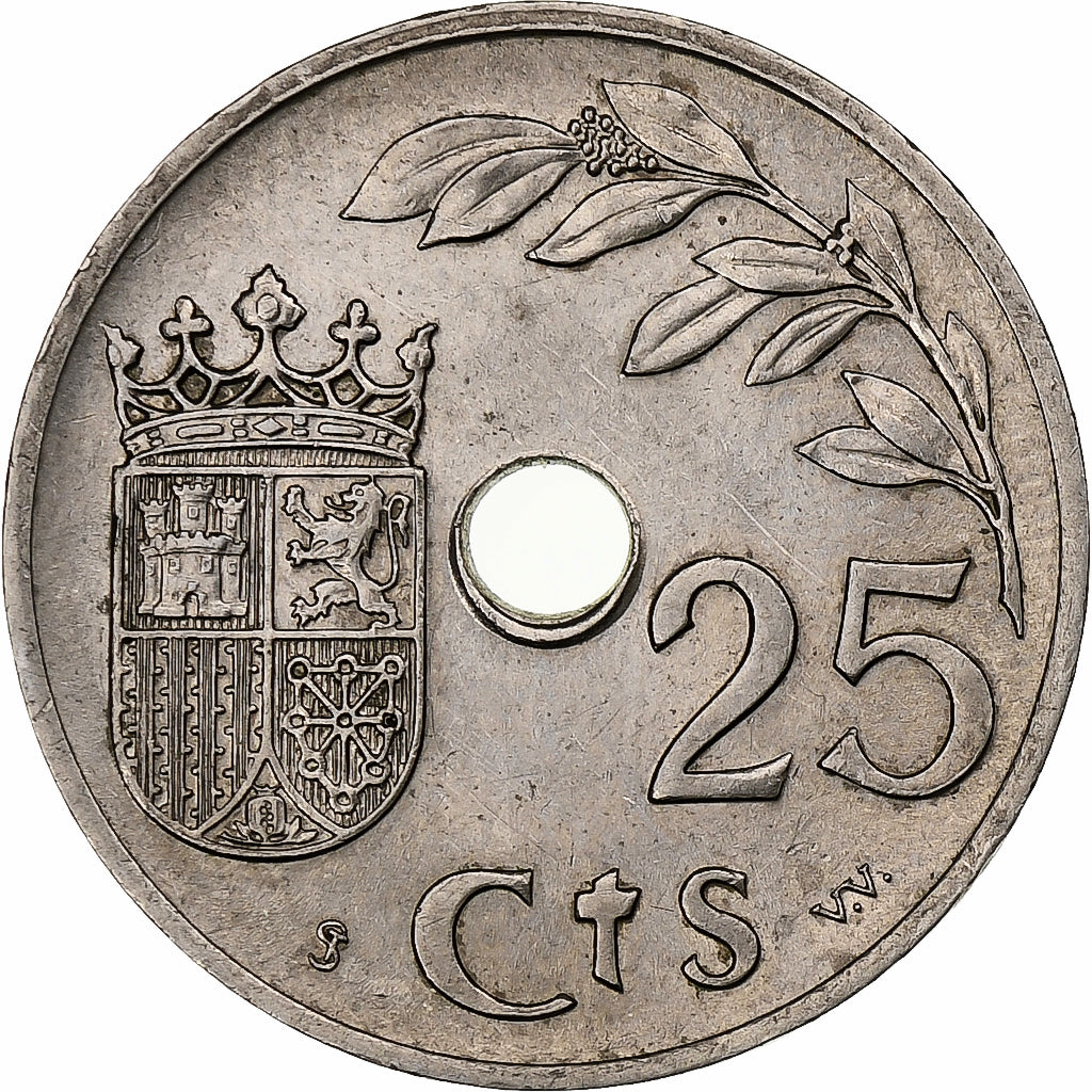 Spagna, 25 Centimos, 1937, Vienna, Rame-nichel, BB+, KM:753